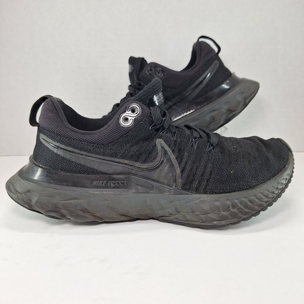 Nike React Infinity Run Flyknit 2 Mens 8 Triple Black CT2357-003 Running Shoes